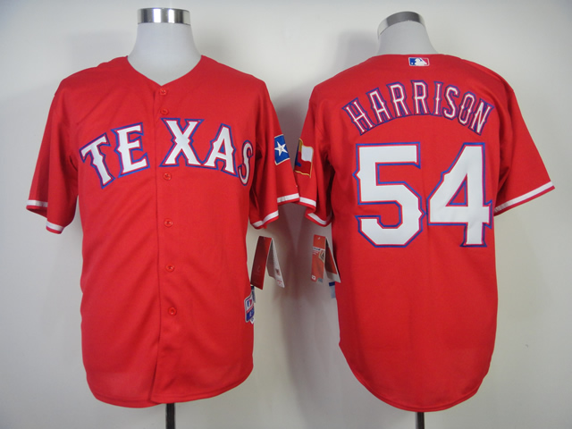 Men Texas Rangers #54 Harrison Red MLB Jerseys->texas rangers->MLB Jersey